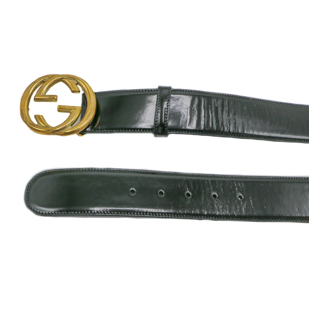 Gucci Interlocking G Buckle Wide Belt 763389 Size 85 34 - Luxury